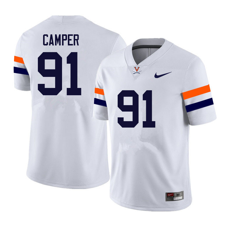 Men #91 Jack Camper Virginia Cavaliers College Football Jerseys Sale-White